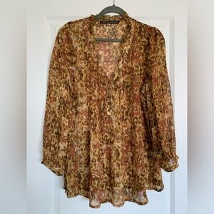 Cinnamon Paisley Pullover Blouse